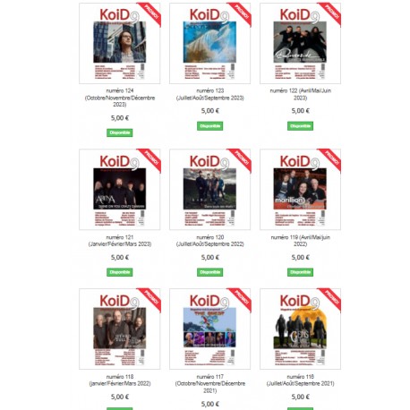 Lot de 5 magazines au choix (sauf 4 derniers numéros)